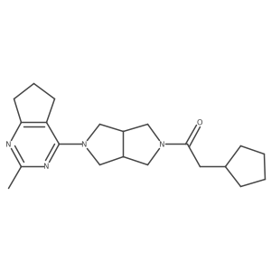 2-cyclopentyl-1-(5-{2-methyl-5H,6H,7H-cyclopenta[d]pyrimidin-4-yl}-octahydropyrrolo[3,4-c]pyrrol-2-yl)ethan-1-one Structure