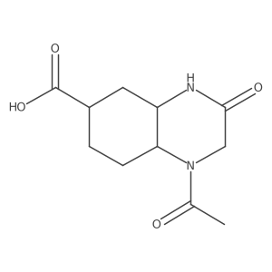 1-Acetyl-3-oxo-decahydroquinoxaline-6-carboxylic acid Structure
