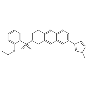 4-[7-(2-ethoxybenzenesulfonyl)-6H,7H,8H,9H-pyrido[2,3-b]1,6-naphthyridin-3-yl]-1-methyl-1H-pyrazole结构式