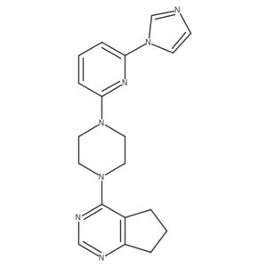 1-{5H,6H,7H-cyclopenta[d]pyrimidin-4-yl}-4-[6-(1H-imidazol-1-yl)pyridin-2-yl]piperazine结构式