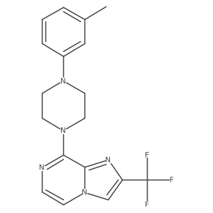 1-(3-Methylphenyl)-4-[2-(trifluoromethyl)imidazo[1,2-a]pyrazin-8-yl]piperazine结构式