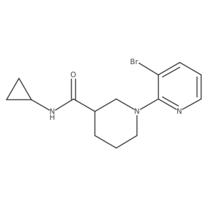 1-(3-bromopyridin-2-yl)-N-cyclopropylpiperidine-3-carboxamide结构式