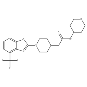 N-(oxan-4-yl)-2-{1-[4-(trifluoromethyl)-1,3-benzothiazol-2-yl]piperidin-4-yl}acetamide结构式