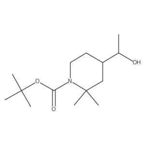 Tert-butyl 4-(1-hydroxyethyl)-2,2-dimethyl-piperidine-1-carboxylate Structure
