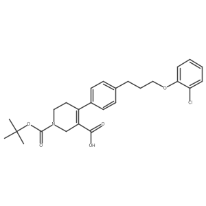 4-{4-[3-(2-Chlorophenoxy)propyl]phenyl}-5,6-dihydro-2H-pyridine-1,3-dicarboxylic acid 1-tert-butyl ester结构式
