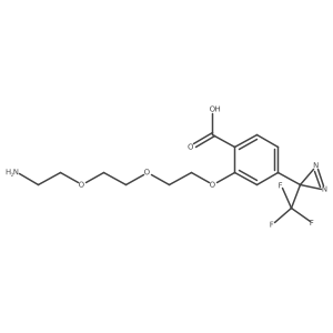 Amino-PEG3-trifluoromethyl-diazirinyl-benzoic acid结构式