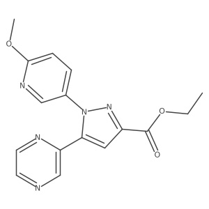 Ethyl 1-(6-methoxy-3-pyridinyl)-5-(2-pyrazinyl)-1H-pyrazole-3-carboxylate Structure