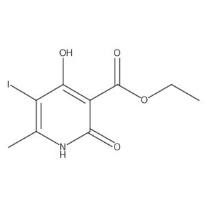 Ethyl 2,4-dihydroxy-5-iodo-6-methylnicotinate结构式