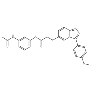 N-(3-acetamidophenyl)-2-((3-(4-methoxyphenyl)-[1,2,4]triazolo[4,3-b]pyridazin-6-yl)thio)acetamide结构式