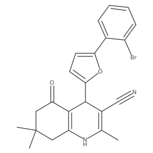 4-(5-(2-Bromophenyl)furan-2-yl)-2,7,7-trimethyl-5-oxo-1,4,5,6,7,8-hexahydroquinoline-3-carbonitrile Structure