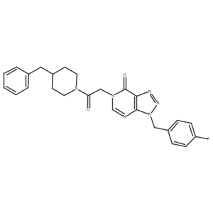 6-(2-(4-benzylpiperidin-1-yl)-2-oxoethyl)-3-(4-fluorobenzyl)-3H-[1,2,3]triazolo[4,5-d]pyrimidin-7(6H)-one结构式