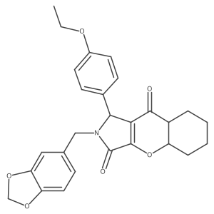 2-(1,3-benzodioxol-5-ylmethyl)-1-(4-ethoxyphenyl)-4a,5,6,7,8,8a-hexahydro-1H-chromeno[2,3-c]pyrrole-3,9-dione Structure