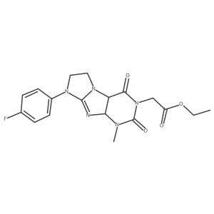 Ethyl 2-[6-(4-fluorophenyl)-4-methyl-1,3-dioxo-4a,7,8,9a-tetrahydropurino[7,8-a]imidazol-2-yl]acetate结构式