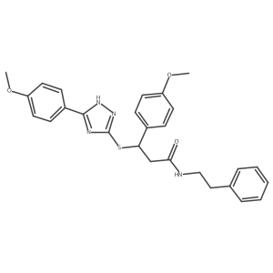 3-(4-methoxyphenyl)-3-{[5-(4-methoxyphenyl)-4H-1,2,4-triazol-3-yl]sulfanyl}-N-(2-phenylethyl)propanamide Structure