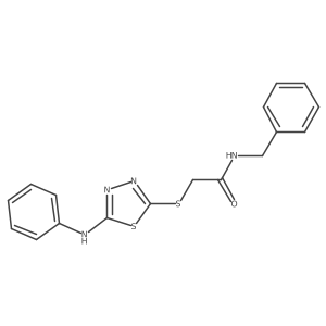 N-benzyl-2-{[5-(phenylamino)-1,3,4-thiadiazol-2-yl]sulfanyl}acetamide结构式