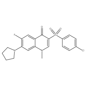 3-((4-chlorophenyl)sulfonyl)-6-fluoro-1-methyl-7-(pyrrolidin-1-yl)quinolin-4(1H)-one结构式
