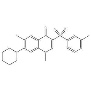 6-fluoro-1-methyl-7-(piperidin-1-yl)-3-(m-tolylsulfonyl)quinolin-4(1H)-one结构式