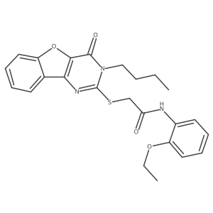 2-[(3-butyl-4-oxo-3,4-dihydro[1]benzofuro[3,2-d]pyrimidin-2-yl)sulfanyl]-N-(2-ethoxyphenyl)acetamide Structure