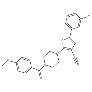 2-(3-Chlorophenyl)-5-(4-(4-methoxybenzoyl)piperazin-1-yl)oxazole-4-carbonitrile结构式