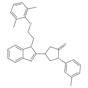 4-{1-[2-(2,6-Dimethylphenoxy)ethyl]benzimidazol-2-yl}-1-(3-methylphenyl)pyrrol idin-2-one Structure