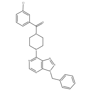 (4-(3-benzyl-3H-[1,2,3]triazolo[4,5-d]pyrimidin-7-yl)piperazin-1-yl)(3-chlorophenyl)methanone Structure