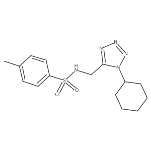 N-((1-cyclohexyl-1H-tetrazol-5-yl)methyl)-4-methylbenzenesulfonamide结构式