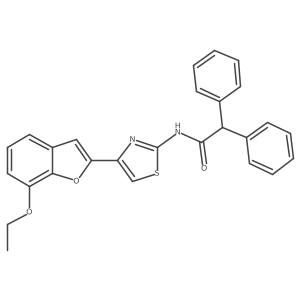 N-(4-(7-ethoxybenzofuran-2-yl)thiazol-2-yl)-2,2-diphenylacetamide结构式