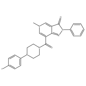 7-[4-(4-fluorophenyl)piperazine-1-carbonyl]-5-methyl-2-phenyl-2H,3H,5H-pyrazolo[4,3-c]pyridin-3-one结构式
