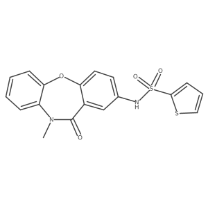N-{9-methyl-10-oxo-2-oxa-9-azatricyclo[9.4.0.0^{3,8}]pentadeca-1(11),3(8),4,6,12,14-hexaen-13-yl}thiophene-2-sulfonamide结构式