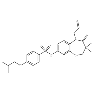 N-(5-allyl-3,3-dimethyl-4-oxo-2,3,4,5-tetrahydrobenzo[b][1,4]oxazepin-8-yl)-4-isobutoxybenzenesulfonamide Structure