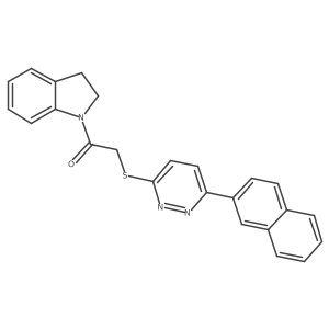 1-(Indolin-1-yl)-2-((6-(naphthalen-2-yl)pyridazin-3-yl)thio)ethanone结构式