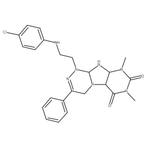1-[2-(4-chloroanilino)ethyl]-7,9-dimethyl-3-phenyl-5a,9a,10,10a-tetrahydro-4H-purino[8,7-c][1,2,4]triazine-6,8-dione Structure