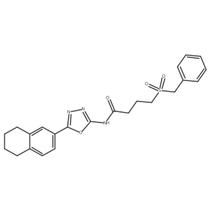 4-(benzylsulfonyl)-N-(5-(5,6,7,8-tetrahydronaphthalen-2-yl)-1,3,4-oxadiazol-2-yl)butanamide结构式