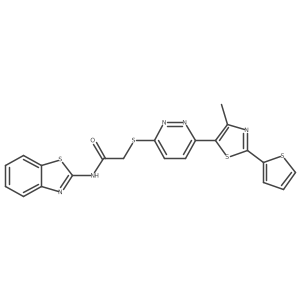 N-(benzo[d]thiazol-2-yl)-2-((6-(4-methyl-2-(thiophen-2-yl)thiazol-5-yl)pyridazin-3-yl)thio)acetamide结构式