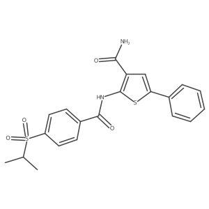 2-(4-(Isopropylsulfonyl)benzamido)-5-phenylthiophene-3-carboxamide结构式