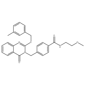 N-(2-methoxyethyl)-4-((2-((3-methylbenzyl)thio)-4-oxoquinazolin-3(4H)-yl)methyl)benzamide Structure