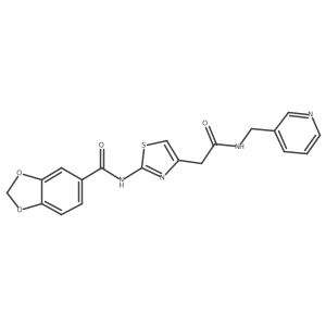 N-(4-(2-oxo-2-((pyridin-3-ylmethyl)amino)ethyl)thiazol-2-yl)benzo[d][1,3]dioxole-5-carboxamide Structure