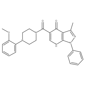 5-(4-(2-methoxyphenyl)piperazine-1-carbonyl)-3-methyl-1-phenyl-1H-pyrazolo[3,4-b]pyridin-4(7H)-one Structure
