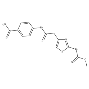 Methyl (4-(2-((4-carbamoylphenyl)amino)-2-oxoethyl)thiazol-2-yl)carbamate结构式