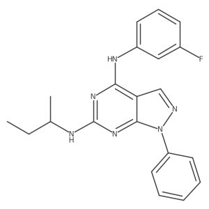 N6-(butan-2-yl)-N4-(3-fluorophenyl)-1-phenyl-1H-pyrazolo[3,4-d]pyrimidine-4,6-diamine Structure