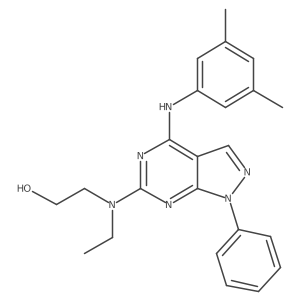 2-[{4-[(3,5-dimethylphenyl)amino]-1-phenyl-1H-pyrazolo[3,4-d]pyrimidin-6-yl}(ethyl)amino]ethanol Structure