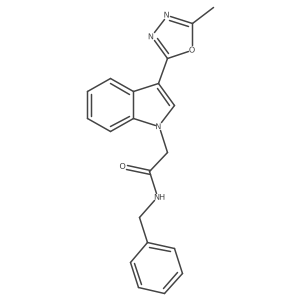 N-benzyl-2-[3-(5-methyl-1,3,4-oxadiazol-2-yl)-1H-indol-1-yl]acetamide结构式