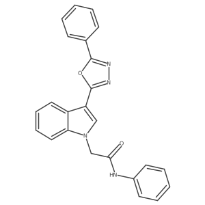 N-phenyl-2-(3-(5-phenyl-1,3,4-oxadiazol-2-yl)-1H-indol-1-yl)acetamide结构式