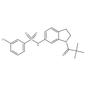 3-chloro-N-(1-pivaloylindolin-6-yl)benzenesulfonamide结构式