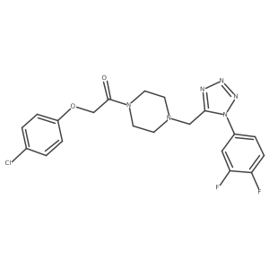 O=C(COc1ccc(Cl)cc1)N1CCN(Cc2nnnn2-c2ccc(F)c(F)c2)CC1结构式