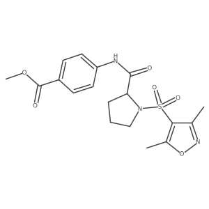 Methyl 4-({1-[(3,5-dimethyl-1,2-oxazol-4-yl)sulfonyl]prolyl}amino)benzoate结构式