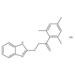 2-(1H-benzimidazol-2-ylsulfanyl)-1-(2,4,6-trimethylphenyl)ethanone;hydrobromide结构式