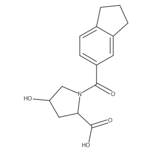 1-(2,3-dihydro-1H-indene-5-carbonyl)-4-hydroxypyrrolidine-2-carboxylic acid Structure