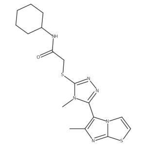 N-cyclohexyl-2-((4-methyl-5-(6-methylimidazo[2,1-b]thiazol-5-yl)-4H-1,2,4-triazol-3-yl)thio)acetamide Structure