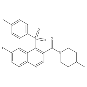 6-Fluoro-4-(4-methylbenzenesulfonyl)-3-(4-methylpiperidine-1-carbonyl)quinoline Structure